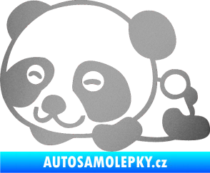 Samolepka Panda 003 levá stříbrná metalíza