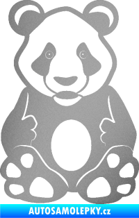 Samolepka Panda 006  stříbrná metalíza