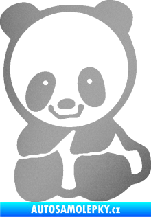 Samolepka Panda 009 levá baby stříbrná metalíza