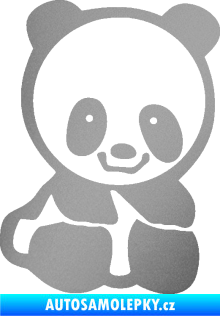 Samolepka Panda 009 pravá baby stříbrná metalíza