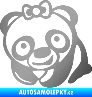 Samolepka Panda baby levá stříbrná metalíza