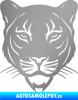 Samolepka Panter 002 hlava black panther stříbrná metalíza