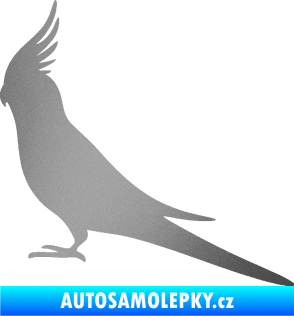 Samolepka Papoušek 002 levá stříbrná metalíza