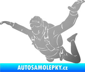 Samolepka Parašutista 004 levá stříbrná metalíza