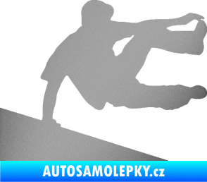 Samolepka Parkour 001 pravá stříbrná metalíza