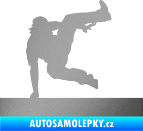 Samolepka Parkour 002 pravá stříbrná metalíza