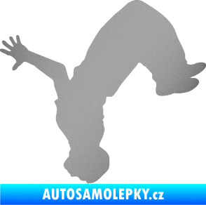 Samolepka Parkour 003 levá stříbrná metalíza