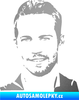 Samolepka Paul Walker 001 levá stříbrná metalíza
