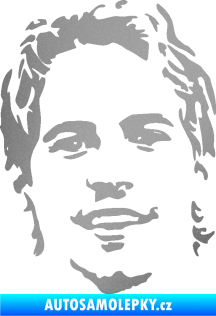 Samolepka Paul Walker 008 levá obličej stříbrná metalíza