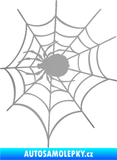 Samolepka Pavouk 016 levá s pavučinou stříbrná metalíza