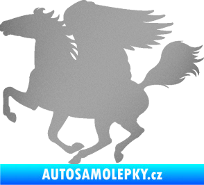 Samolepka Pegas 001 levá okřídlený kůň stříbrná metalíza