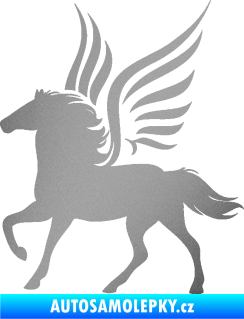 Samolepka Pegas 002 levá okřídlený kůň stříbrná metalíza
