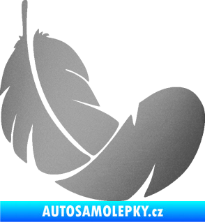 Samolepka Peříčko 008 pravá stříbrná metalíza