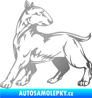 Samolepka Pes 011 levá stříbrná metalíza