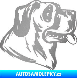 Samolepka Pes 046 pravá stříbrná metalíza