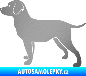 Samolepka Pes 062 levá Labrador stříbrná metalíza