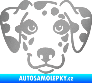Samolepka Pes 064 Dalmatin stříbrná metalíza