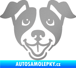 Samolepka Pes 065 stříbrná metalíza
