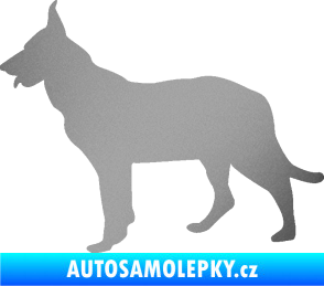 Samolepka Pes 079 levá Německý ovčák stříbrná metalíza