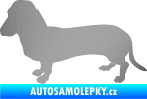 Samolepka Pes 094 levá Baset stříbrná metalíza