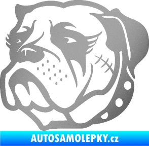 Samolepka Pes 097 levá Buldok stříbrná metalíza