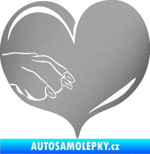 Samolepka Pes 102 levá packa stříbrná metalíza