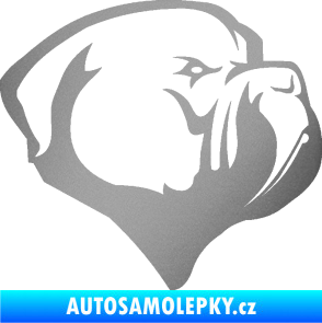 Samolepka Pes 116 pravá pitbull stříbrná metalíza
