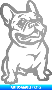 Samolepka Pes 139 pravá francouzský buldoček stříbrná metalíza