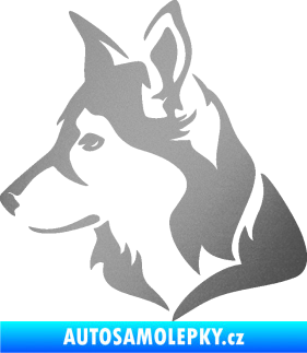 Samolepka Pes 165 levá stříbrná metalíza