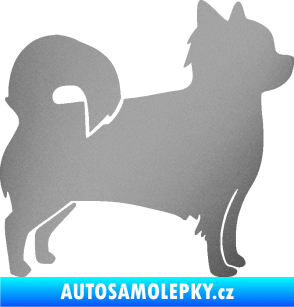Samolepka Pes 173 pravá čivava stříbrná metalíza