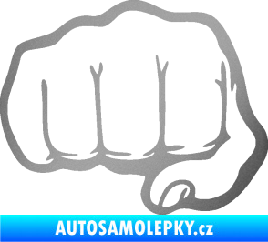 Samolepka Pěst 002 levá stříbrná metalíza