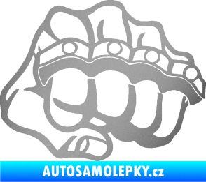 Samolepka Pěst boxer pravá stříbrná metalíza