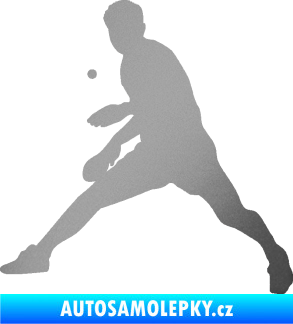 Samolepka Ping pong 002 levá stříbrná metalíza