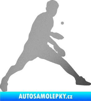 Samolepka Ping pong 002 pravá stříbrná metalíza