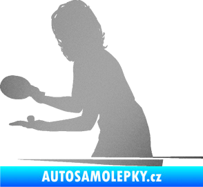 Samolepka Ping pong 005 levá stříbrná metalíza