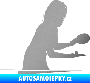 Samolepka Ping pong 005 pravá stříbrná metalíza