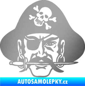 Samolepka Pirát 002 pravá stříbrná metalíza