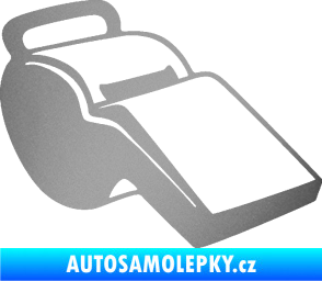 Samolepka Píšťalka 001 pravá stříbrná metalíza