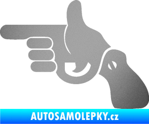 Samolepka Pistole 002 levá han gun stříbrná metalíza