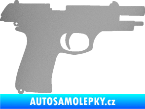 Samolepka Pistole 004 pravá stříbrná metalíza
