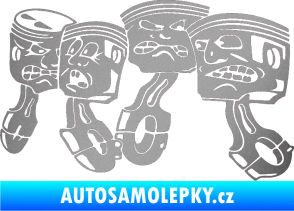Samolepka Písty levá stříbrná metalíza