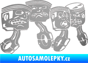 Samolepka Písty pravá stříbrná metalíza