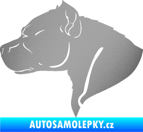 Samolepka Pitbull 004 levá stříbrná metalíza