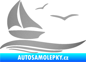 Samolepka Plachetnice 002 levá stříbrná metalíza