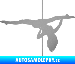 Samolepka Pole dance 002 pravá tanec na tyči stříbrná metalíza