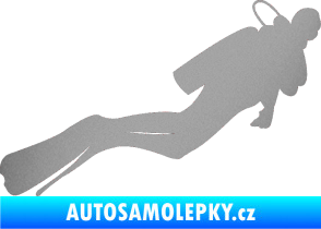 Samolepka Potápěč 005 pravá stříbrná metalíza