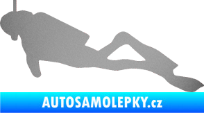 Samolepka Potápěč 009 levá stříbrná metalíza