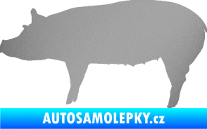 Samolepka Prase 002 levá stříbrná metalíza