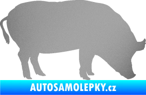 Samolepka Prase 004 pravá stříbrná metalíza