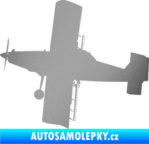 Samolepka Práškovací letoun Čmelák levá stříbrná metalíza